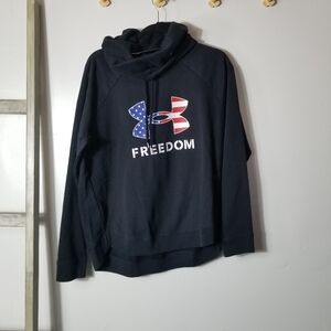 NWT UNDER ARMOUR WOMEN'S LOOSE FREEDOM BLACK HOODIE SIZE LARGE